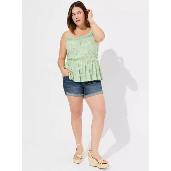 NWT torrid Washable Crinkle Gauze Sleeveless Crochet Tank (14 / 16) 1X summer - Picture 2 of 8